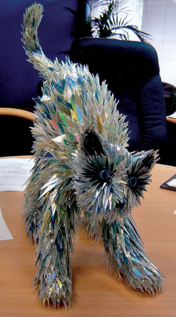 Cat made of CD Fragments