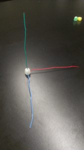 Cartesian coordinate system with gumdrops and paper clips