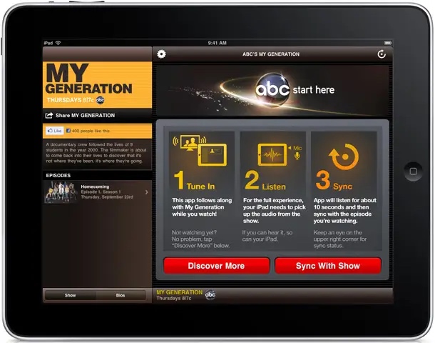 ABC's Social TV iPad App for "My Generation" That Syncs-Up in Real-time With the TV Show You're Watching